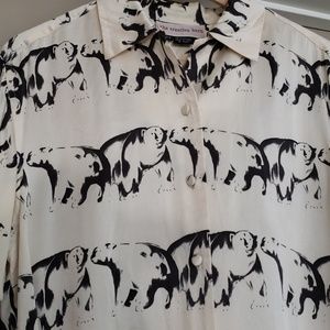 Polar bears silk shirt